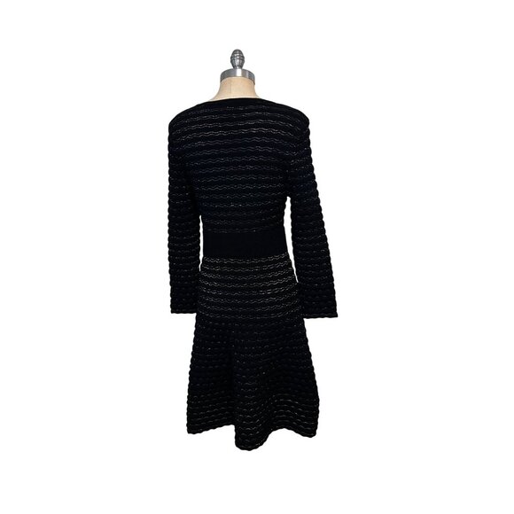 Kate Spade Black Scallop Shine Sweater Dress Black size Large - Picture 3 of 5